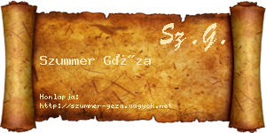 Szummer Géza névjegykártya